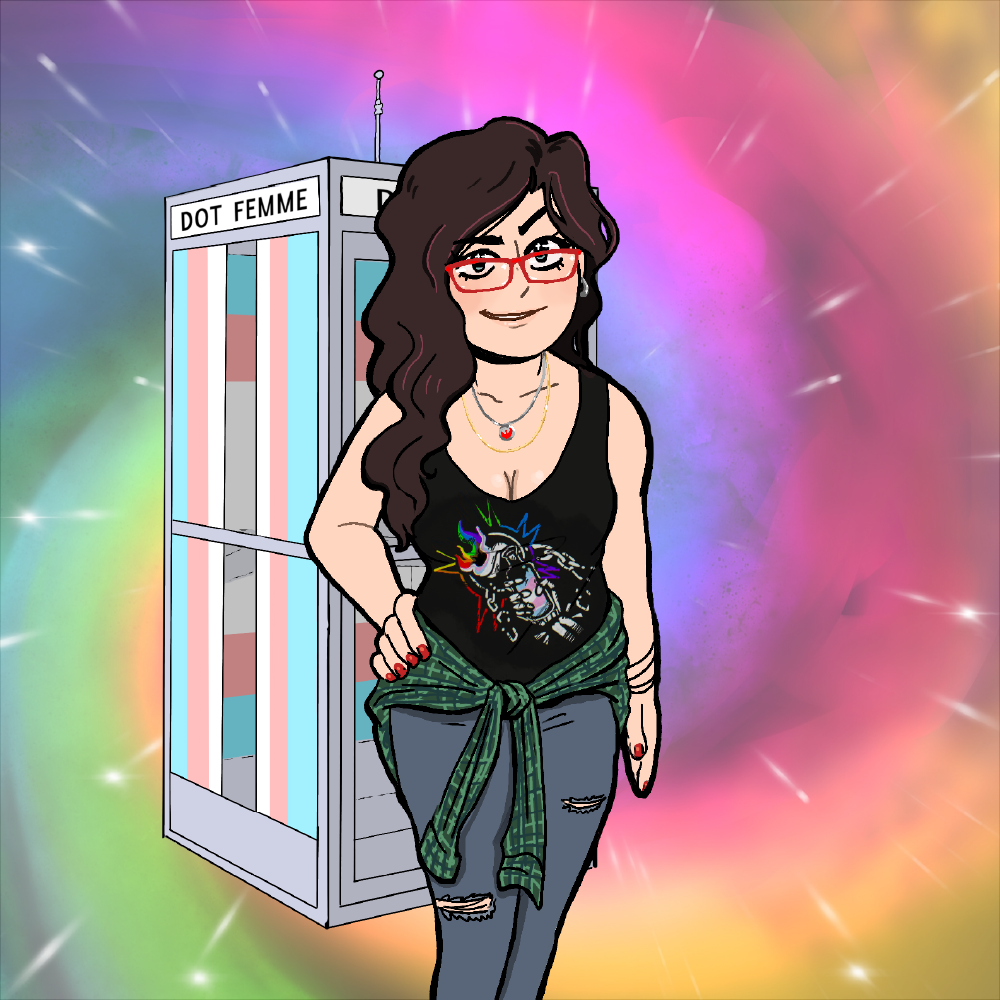 Illustration of Danielle Gonzalez, host of the Dot Femme Podcast, by artist Cait Pratt.